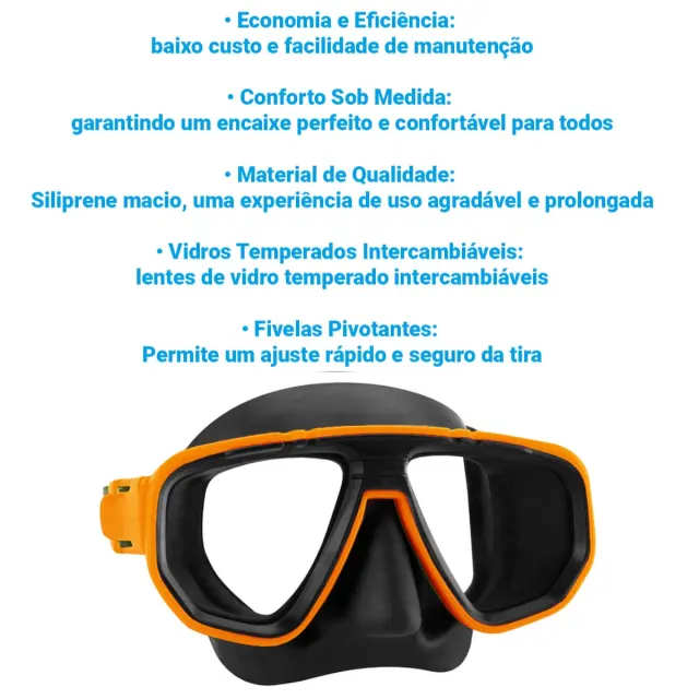 Máscara de Mergulho Seasub DUA com Lentes de Vidro Temperado e Ajuste Rápido - Imagem 2