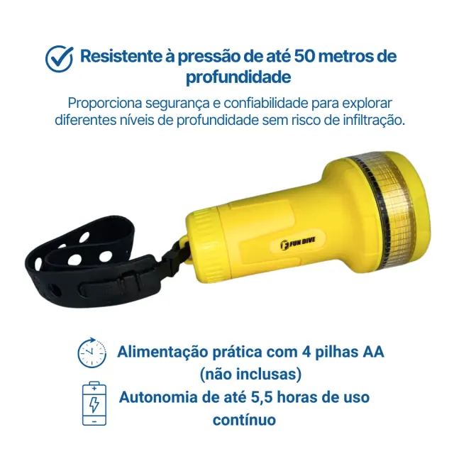 Lanterna de Mergulho Thor LED Fun Dive 150 Lumens à Prova d'Água até 50 m - Imagem 5