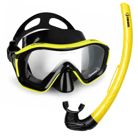 Kit Máscara Rio + Snorkel SK-05 ECO Fun Dive para Mergulho e Snorkeling