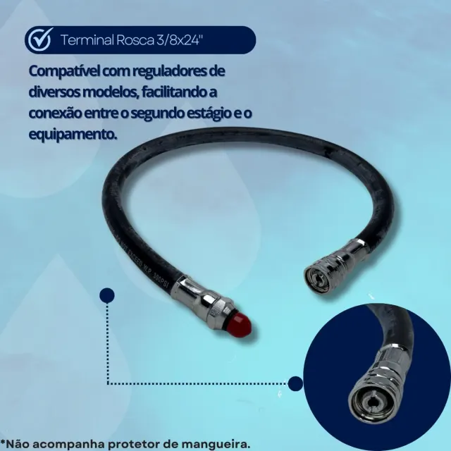 Mangueira de Baixa Pressão Fun Dive LP-REG-55 55cm para Segundo Estágio - Imagem 2