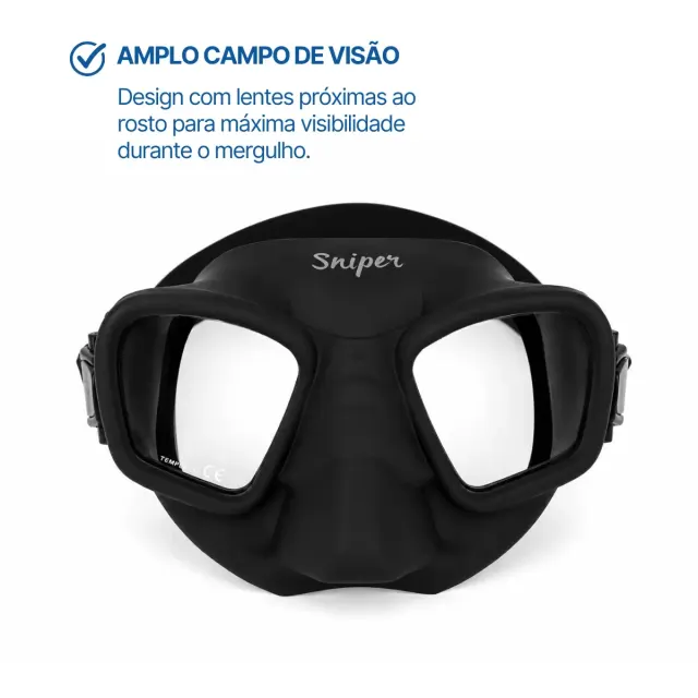 Máscara Sniper Seasub · Baixo Volume Apneia e Pesca Sub - Imagem 3
