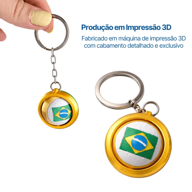 CHAVEIRO 3D, Spinner Bola Brasil - Imagem 3