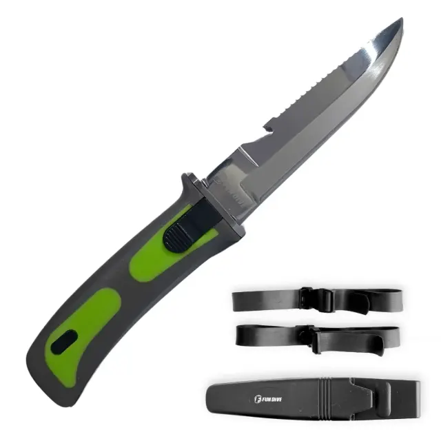 Faca de Mergulho K-02 Fun Dive Inox com Bainha - Imagem 1