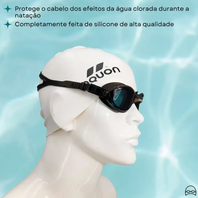 Touca de Silicone Aquon para Natação e Hidroginástica Tamanho Único - Imagem 7