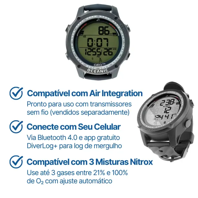 Computador de Mergulho Oceanic Geo Air · Bluetooth e Air Integration - Imagem 2