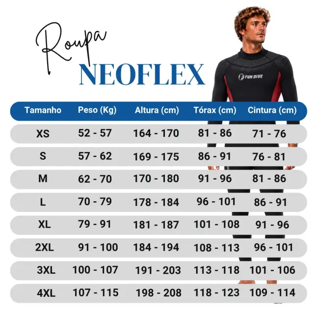 Roupa de Neoprene 7mm para Mergulho Fun Dive Neoflex Super Stretch - Imagem 7