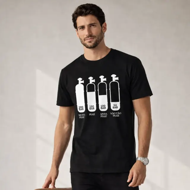 Camiseta de Mergulho Níveis de Felicidade Algodão Imersa Divers - Imagem 7