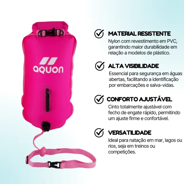 Boia de Natação Aquon 28L para Águas Abertas — Dry Bag Estanque com Apito - Imagem 11