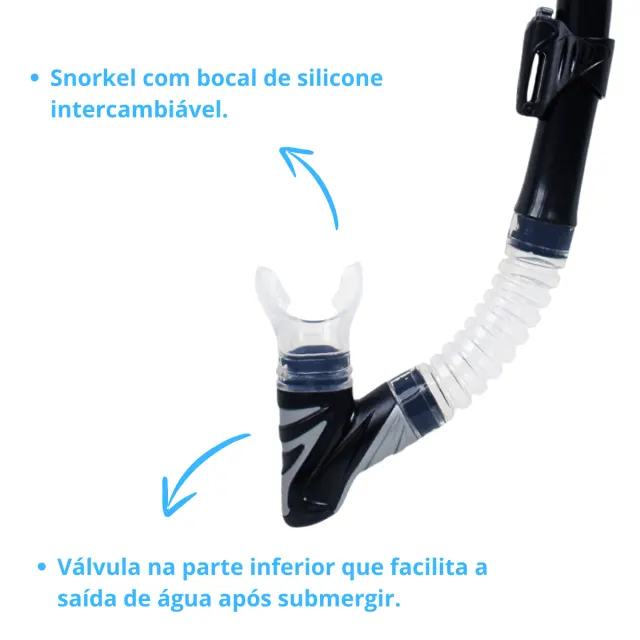 Kit Máscara Fun Dive Onix com Snorkel SK-10 Dry e Dupla Válvula - Imagem 31
