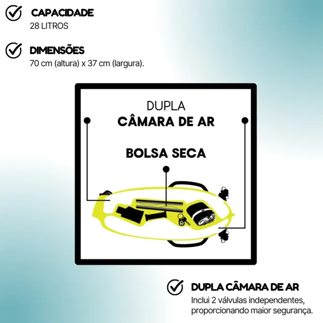 Boia de Natação Aquon 28L para Águas Abertas — Dry Bag Estanque com Apito - Imagem 14
