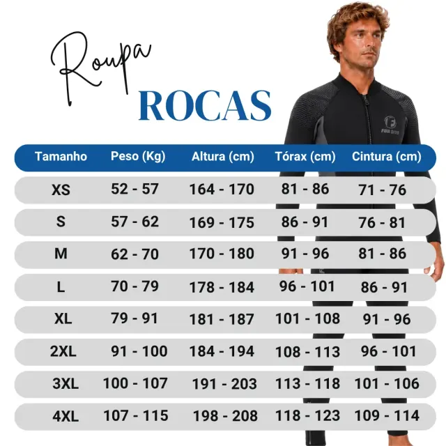 Roupa de Mergulho Fun Dive Rocas Zip 5mm Neoprene Unissex Zíper YKK Frontal e Tornozelo - Imagem 6