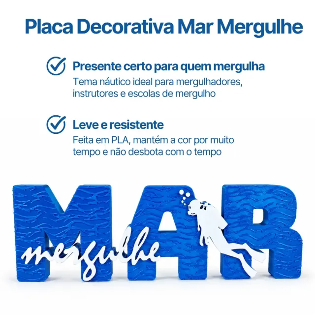 Placa Decor 3D - Mar Mergulhe - Imagem 4