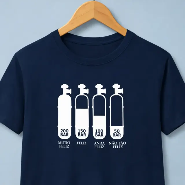 Camiseta de Mergulho Níveis de Felicidade Algodão Imersa Divers - Imagem 5