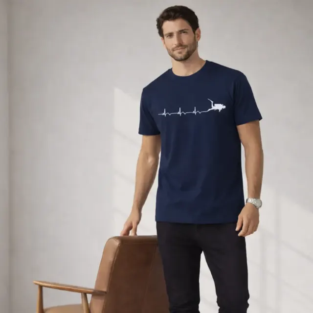 Camiseta de Mergulho Frequência Cardíaca Algodão Imersa Divers - Imagem 7
