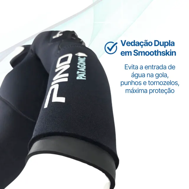 Roupa de Mergulho Semi Seca Patagonic 7mm Pino - Neoprene com Zíper Seco YKK e Capuz - Imagem 6