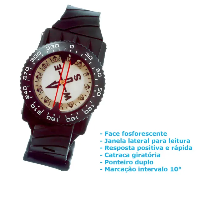 CP-01, Bússola de Pulso para Mergulho com visão lateral - Imagem 2