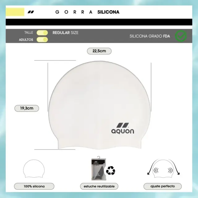Touca de Silicone Aquon para Natação e Hidroginástica Tamanho Único - Imagem 20