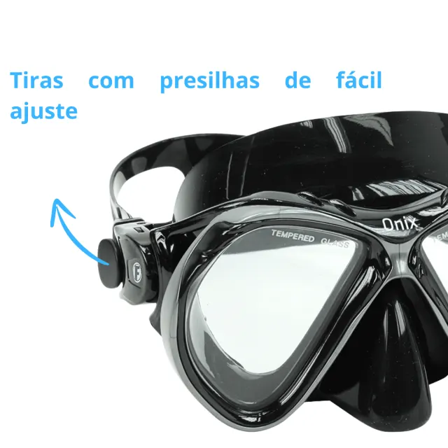 Kit Máscara Fun Dive Onix com Snorkel SK-10 Dry e Dupla Válvula - Imagem 4