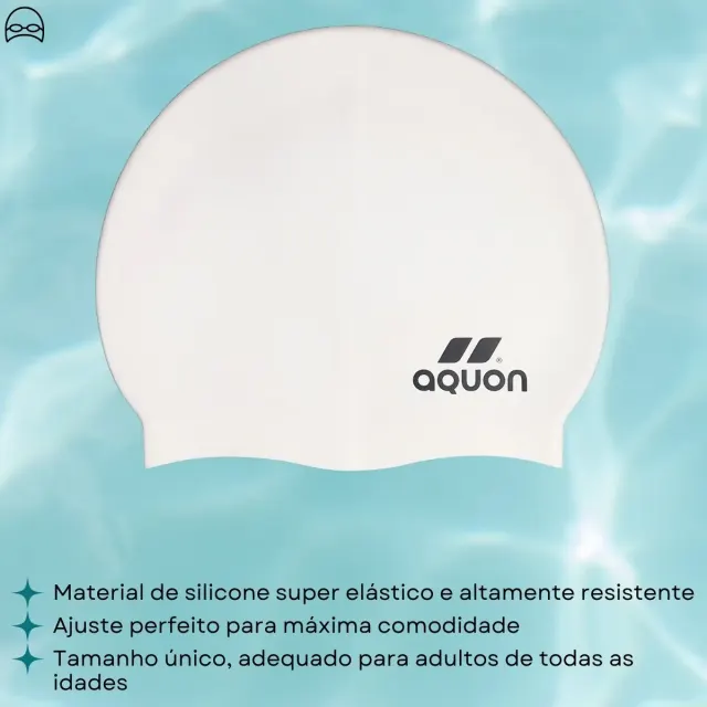 Touca de Silicone Aquon para Natação e Hidroginástica Tamanho Único - Imagem 18