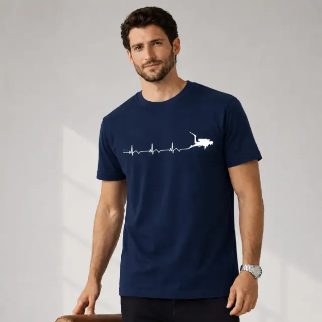Camiseta de Mergulho Frequência Cardíaca Algodão Imersa Divers - Imagem 8