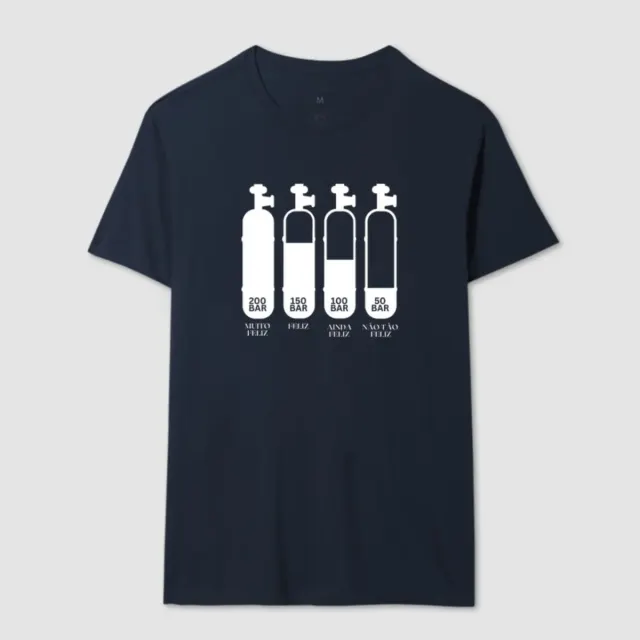 Camiseta de Mergulho Níveis de Felicidade Algodão Imersa Divers - Imagem 2