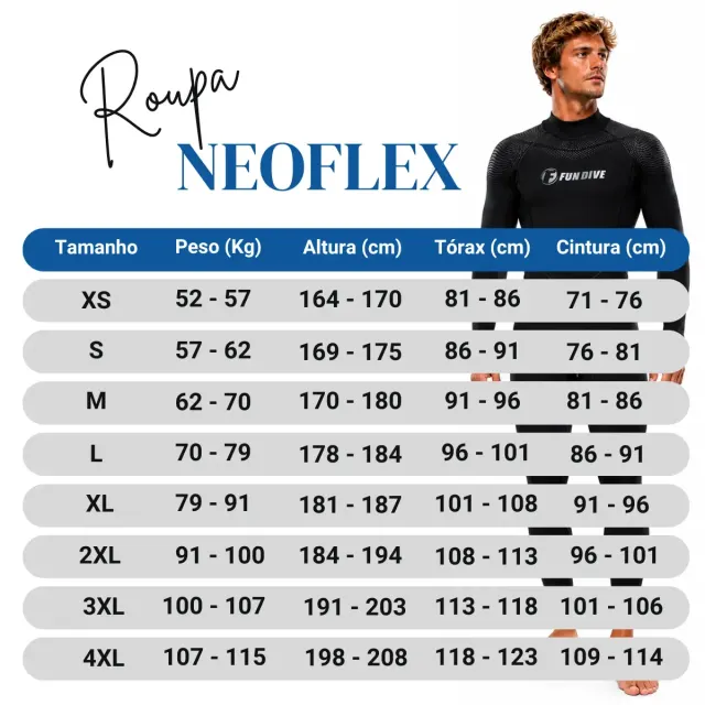 Roupa de Neoprene 7mm para Mergulho Fun Dive Neoflex Super Stretch - Imagem 7