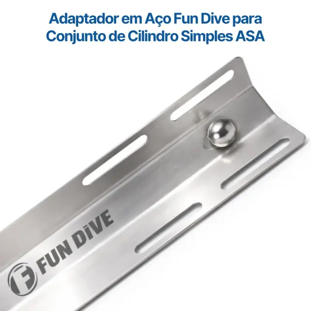 Adaptador de Cilindro Simples Fun Dive ASA em Aço Inox — Mergulho Técnico - Imagem 2
