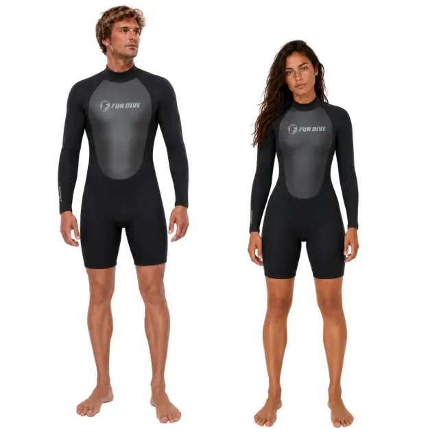 Roupa de Neoprene Shorty 1.5mm Fun Dive · Manga Longa e Perna Curta para Surf - Imagem 1
