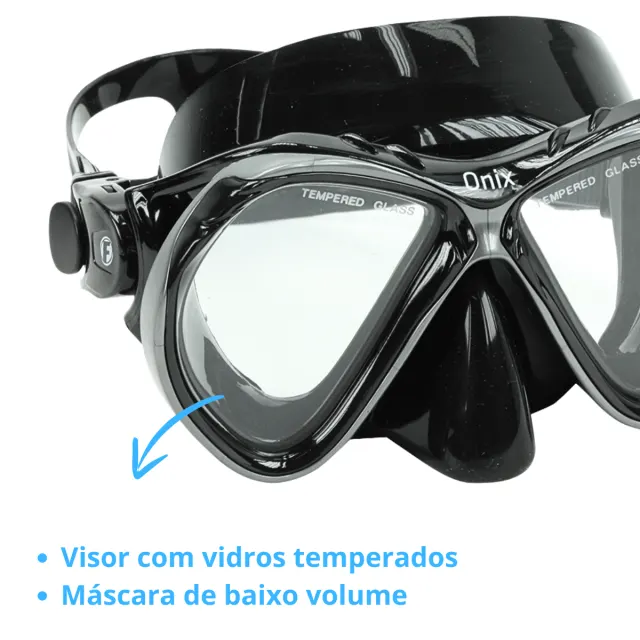 Kit Máscara Fun Dive Onix com Snorkel SK-10 Dry e Dupla Válvula - Imagem 5