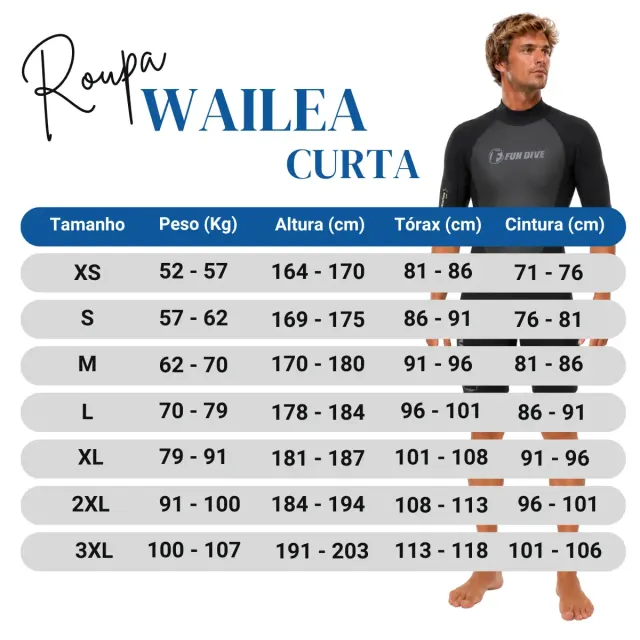 Roupa de Neoprene Shorty 3mm Fun Dive Wailea — Manga Curta, Zíper nas Costas - Imagem 5