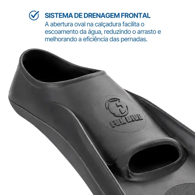 Nadadeira Pé de Pato Sprinter Fun Dive - Pé Fechado em Borracha para Resgate e Natação - Imagem 3