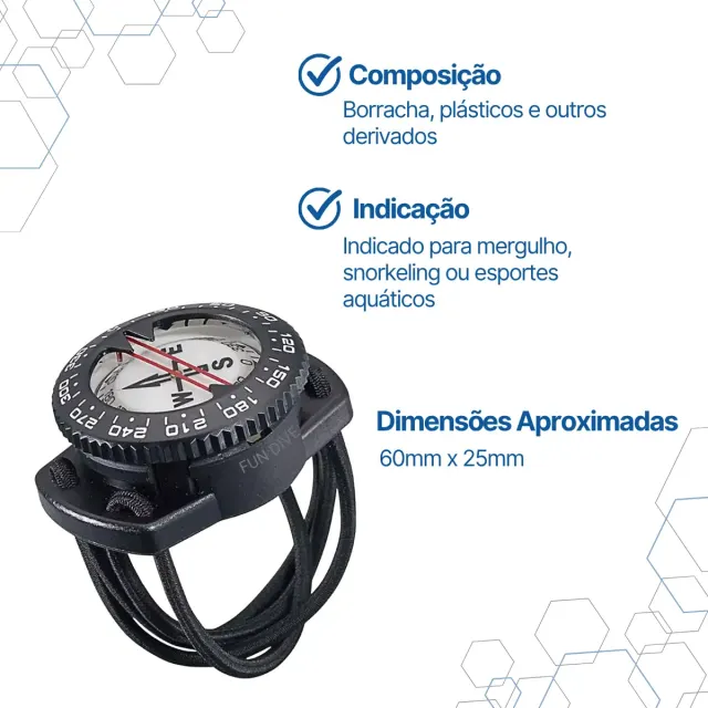 Bússola de Pulso Fun Dive Orion com Leitura Superior e Lateral - Imagem 4