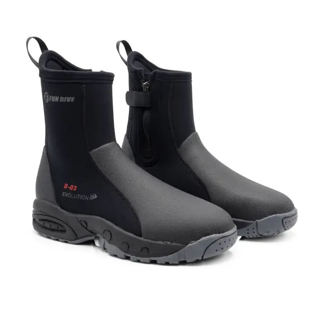 Bota de Neoprene Semi-Seca 5mm para Mergulho Fun Dive B-03 Zíper YKK - Imagem 1
