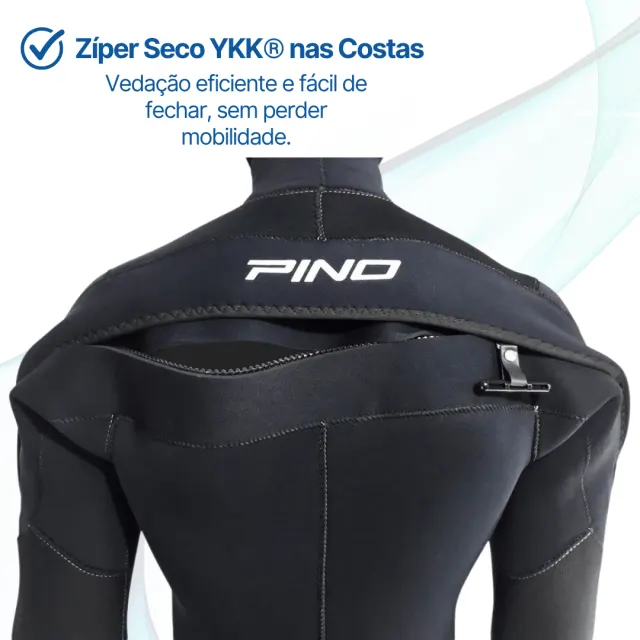 Roupa de Mergulho Semi Seca Patagonic 7mm Pino - Neoprene com Zíper Seco YKK e Capuz - Imagem 2