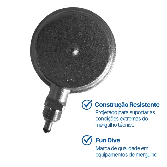 FDMNT45Manômetro Fun Dive 300 Bar com Mostrador de 4,5cm sem Mangueira - Imagem 4