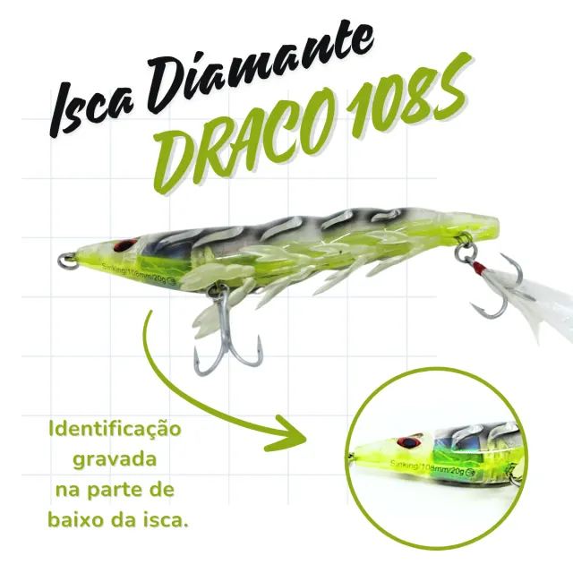 DRACO 108S, Isca de Sinking Profundade 20g - Imagem 14