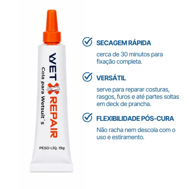 Cola para Reparo de Neoprene Wet Repair 19g — Reparos Impermeáveis para Roupa de Mergulho e Surf - Imagem 3