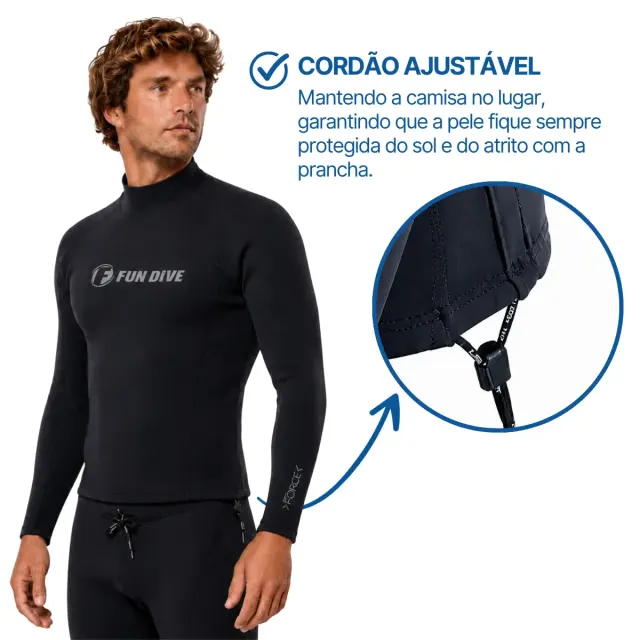 Camiseta de Neoprene 1,5mm Manga Longa Térmica Fun Dive COL-05 - Imagem 4