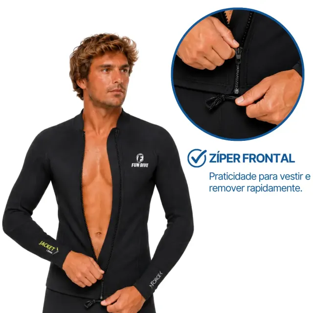 Conjunto de Neoprene 1.5mm Fun Dive · Jaqueta com Zíper + Calça - Imagem 4