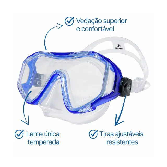 Kit Máscara Fun Dive Sunset com Snorkel SK-07 Evolution em Silicone - Imagem 3