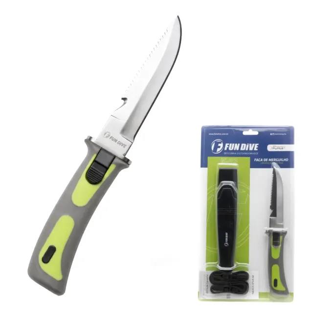 Faca de Mergulho K-02 Fun Dive Inox com Bainha - Imagem 4