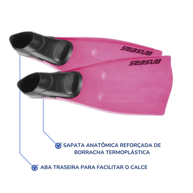 Nadadeira Seasub com Sapata Fechada e Pala em EVA para Mergulho - Imagem 23