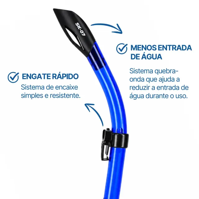 Kit Máscara Fun Dive Sunset com Snorkel SK-07 Evolution em Silicone - Imagem 7