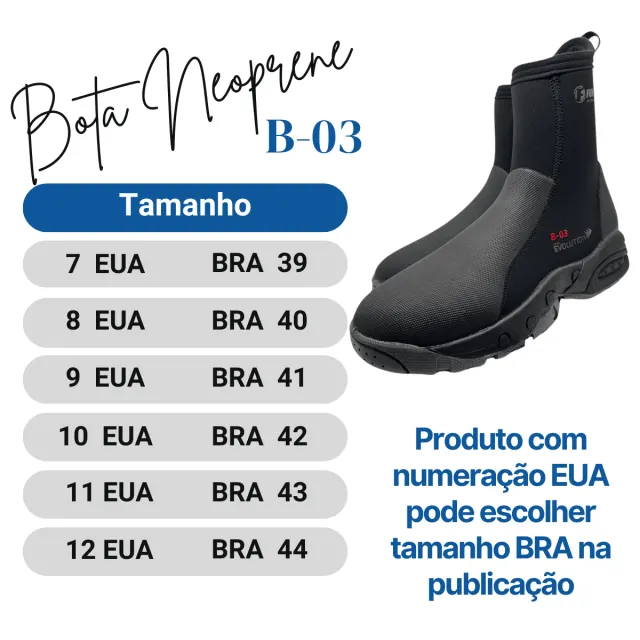 Bota de Neoprene Semi-Seca 5mm para Mergulho Fun Dive B-03 Zíper YKK - Imagem 8