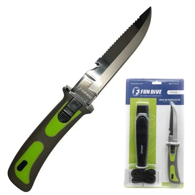 Faca de Mergulho K-02 Fun Dive Inox com Bainha - Imagem 5