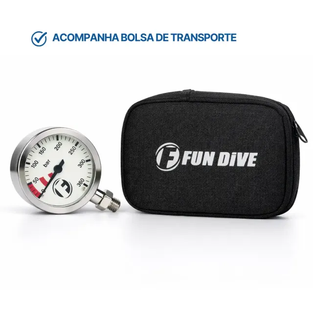 Manômetro Fun Dive 300 Bar com Mostrador de 6cm sem Mangueira - Imagem 4