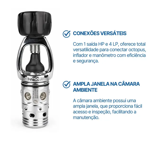 Kit Regulador de Mergulho Fun Dive RX-02 Yoke + X-3 — 1º e 2º Estágios - Imagem 4