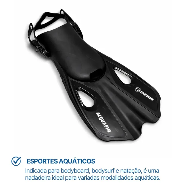Nadadeira Pé de Pato Acquafin Fun Dive — Pala Curta para Natação e Bodyboard - Imagem 11