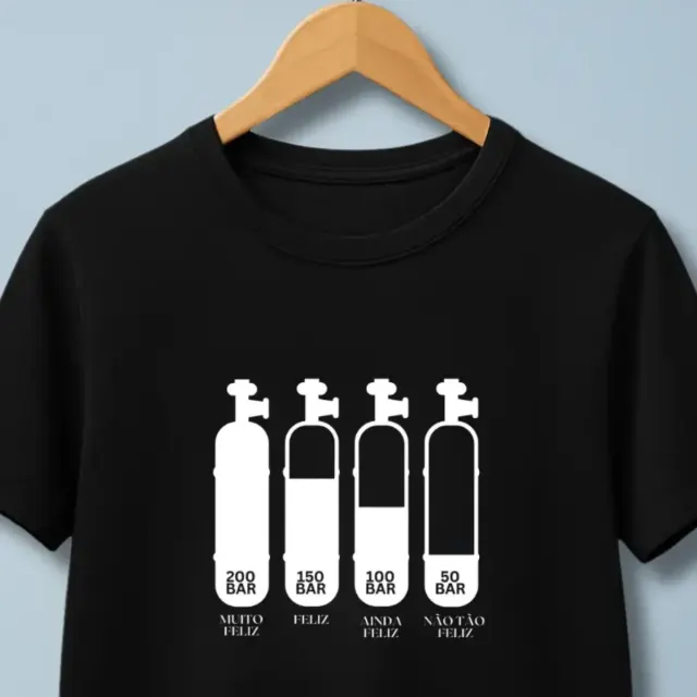 Camiseta de Mergulho Níveis de Felicidade Algodão Imersa Divers - Imagem 11