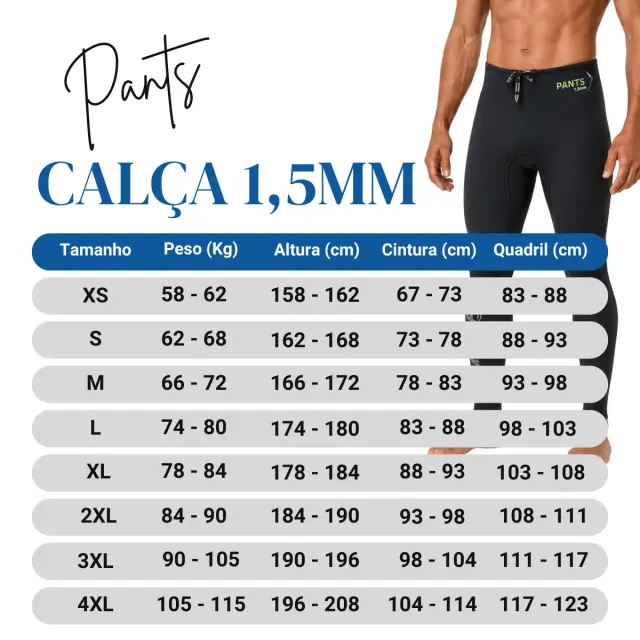 Calça Neoprene 1,5mm Fun Dive Pants com Cintura Ajustável para Surf - Imagem 6